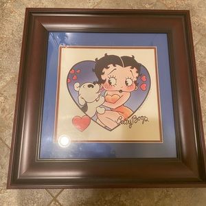 Vintage 1986 fleischer studios Betty Boop framed art